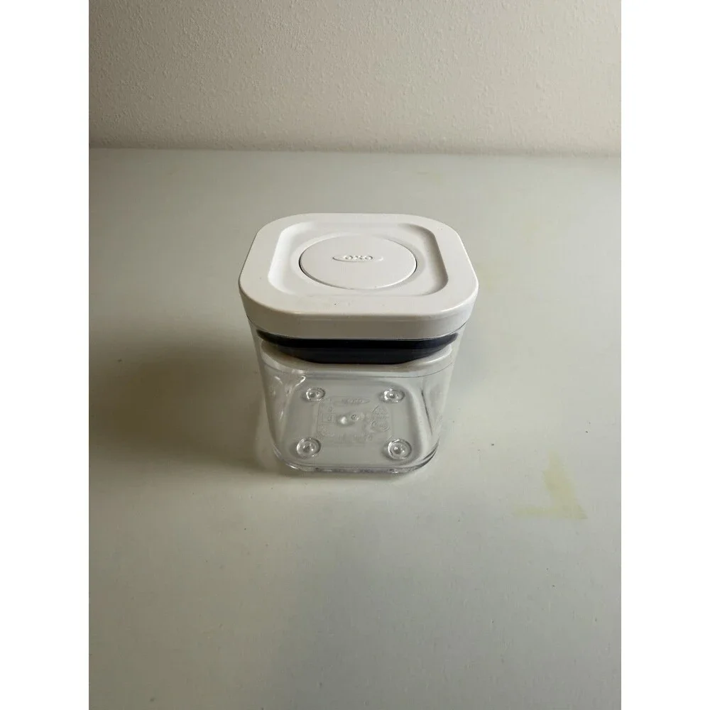 OXO POP Stackable Square Clear Food Storage Containers Snap Lids Set of 3 0.2qt